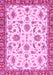 Machine Washable Oriental Pink Traditional Rug, wshabs2385pnk