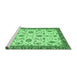 Sideview of Machine Washable Oriental Emerald Green Traditional Area Rugs, wshabs2385emgrn