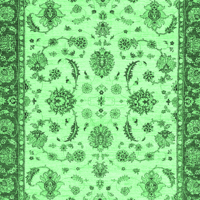 Machine Washable Oriental Emerald Green Traditional Area Rugs, wshabs2385emgrn