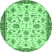 Round Oriental Emerald Green Traditional Rug, abs2385emgrn