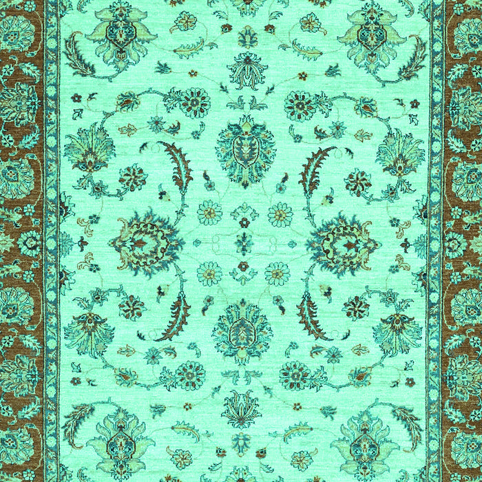 Machine Washable Oriental Turquoise Traditional Area Rugs, wshabs2385turq