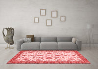 Machine Washable Oriental Red Traditional Rug, wshabs2385red