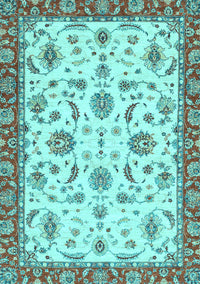 Oriental Light Blue Traditional Rug, abs2385lblu