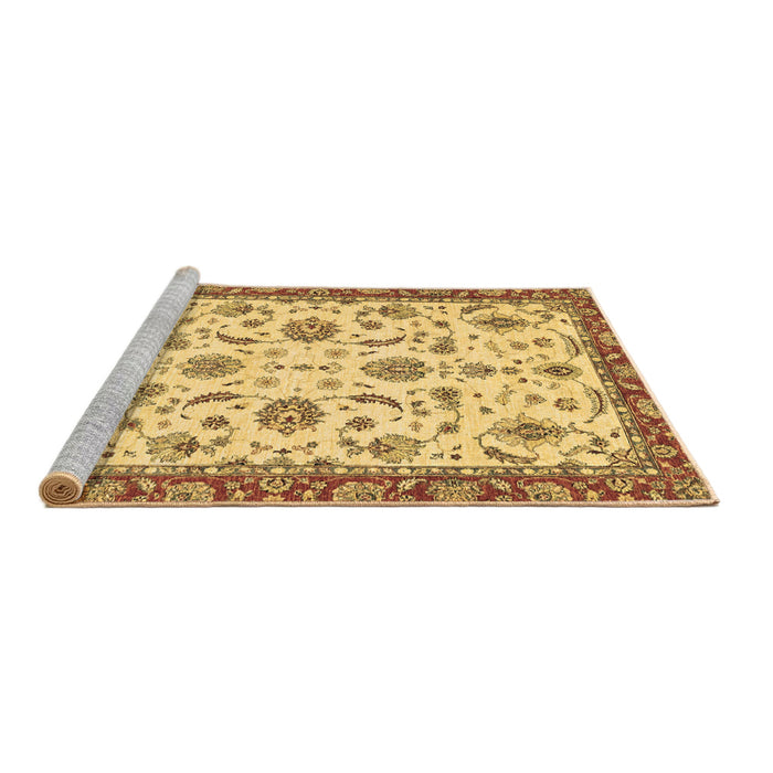 Sideview of Machine Washable Oriental Brown Traditional Rug, wshabs2385brn