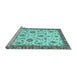 Sideview of Machine Washable Oriental Light Blue Traditional Rug, wshabs2385lblu