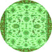 Round Oriental Green Traditional Rug, abs2385grn