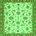 Square Machine Washable Oriental Green Traditional Area Rugs, wshabs2385grn