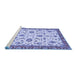 Sideview of Machine Washable Oriental Blue Traditional Rug, wshabs2385blu