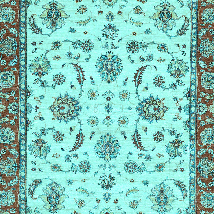 Machine Washable Oriental Light Blue Traditional Rug, wshabs2385lblu