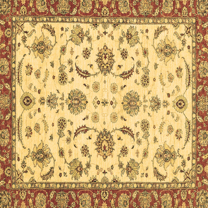 Square Oriental Brown Traditional Rug, abs2385brn