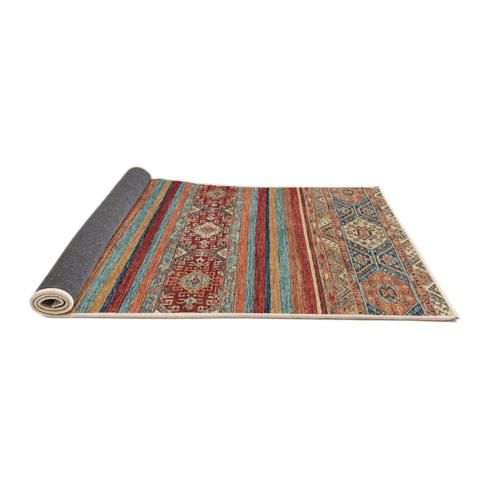 Sideview of Abstract Camel Brown Modern Rug, abs2386