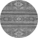 Round Abstract Gray Modern Rug, abs2386gry