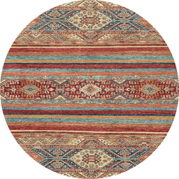 Round Machine Washable Abstract Camel Brown Rug, wshabs2386