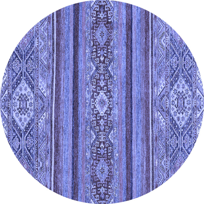 Round Machine Washable Abstract Blue Modern Rug, wshabs2386blu