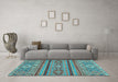 Machine Washable Abstract Light Blue Modern Rug in a Living Room, wshabs2386lblu