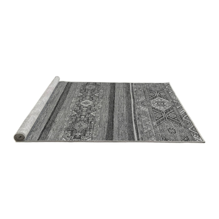 Sideview of Machine Washable Abstract Gray Modern Rug, wshabs2386gry