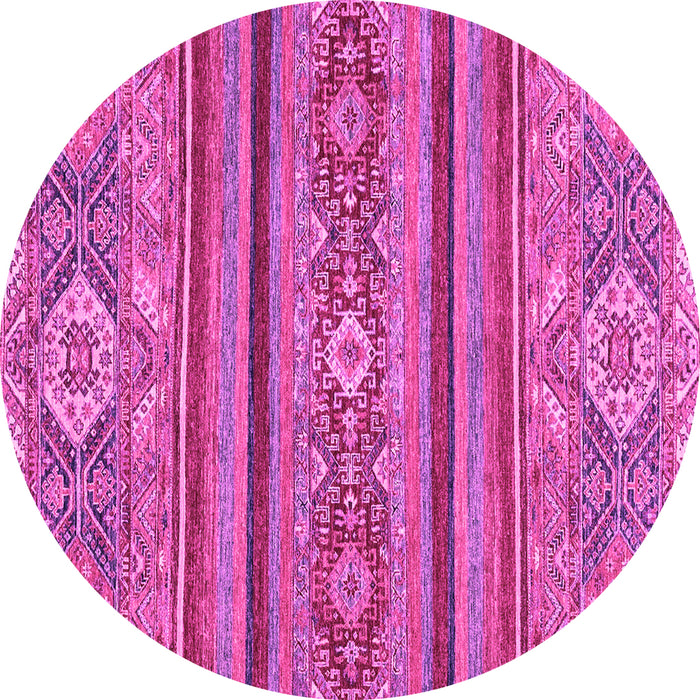 Round Abstract Pink Modern Rug, abs2386pnk