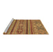 Sideview of Machine Washable Abstract Brown Modern Rug, wshabs2386brn