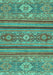 Machine Washable Abstract Turquoise Modern Area Rugs, wshabs2386turq