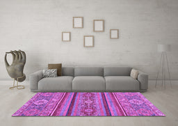 Machine Washable Abstract Purple Modern Area Rugs in a Living Room, wshabs2386pur