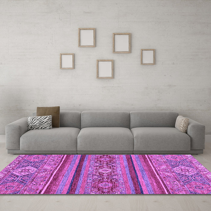 Machine Washable Abstract Purple Modern Area Rugs in a Living Room, wshabs2386pur