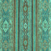 Square Machine Washable Abstract Turquoise Modern Area Rugs, wshabs2386turq