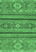 Machine Washable Abstract Emerald Green Modern Area Rugs, wshabs2386emgrn