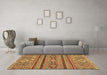 Machine Washable Abstract Brown Modern Rug in a Living Room,, wshabs2386brn