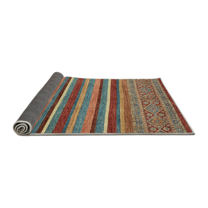 Sideview of Abstract Brown Red Modern Rug, abs2387