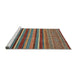 Sideview of Machine Washable Abstract Brown Red Rug, wshabs2387