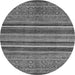 Round Abstract Gray Modern Rug, abs2387gry