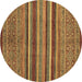 Round Machine Washable Abstract Brown Modern Rug, wshabs2387brn