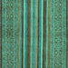 Square Machine Washable Abstract Turquoise Modern Area Rugs, wshabs2387turq