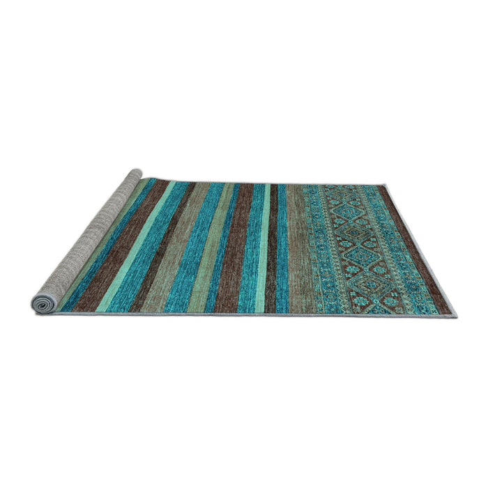 Sideview of Machine Washable Abstract Light Blue Modern Rug, wshabs2387lblu