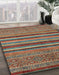 Machine Washable Abstract Brown Red Rug in a Family Room, wshabs2387