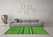 Machine Washable Abstract Green Modern Area Rugs in a Living Room,, wshabs2387grn