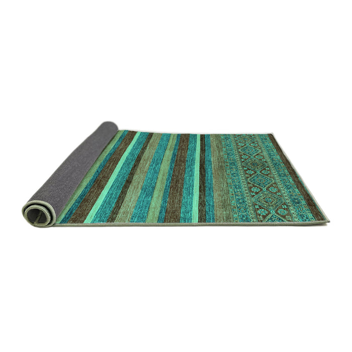Sideview of Abstract Turquoise Modern Rug, abs2387turq