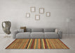 Machine Washable Abstract Brown Modern Rug in a Living Room,, wshabs2387brn