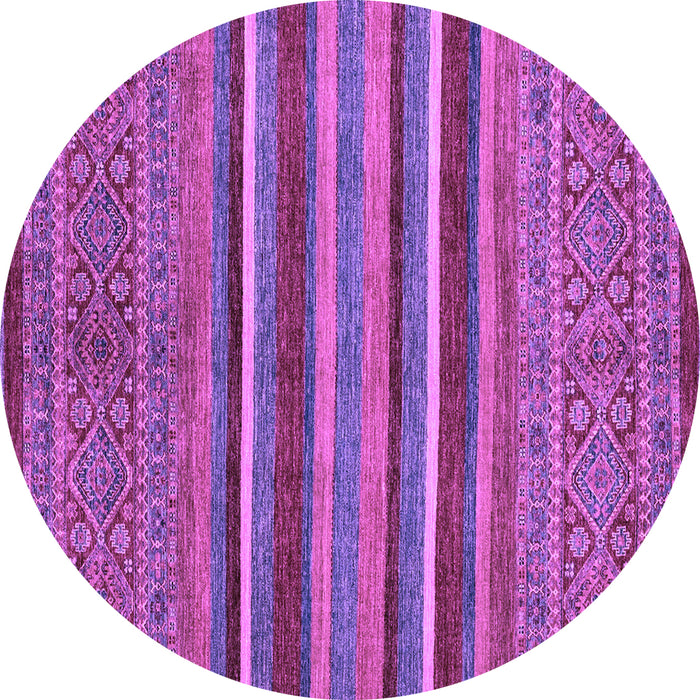 Round Machine Washable Abstract Purple Modern Area Rugs, wshabs2387pur