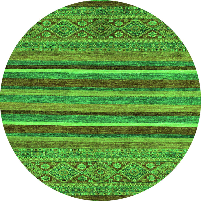 Round Abstract Green Modern Rug, abs2387grn