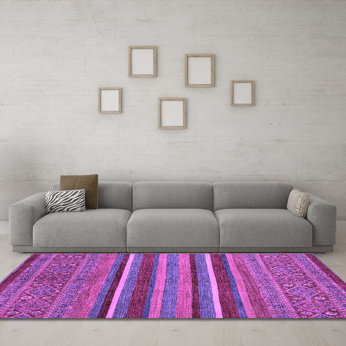 Machine Washable Abstract Purple Modern Area Rugs in a Living Room, wshabs2387pur