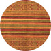 Round Abstract Orange Modern Rug, abs2387org