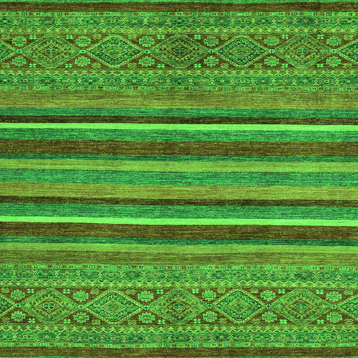 Square Machine Washable Abstract Green Modern Area Rugs, wshabs2387grn
