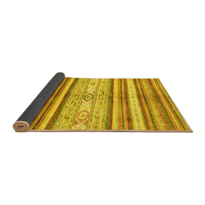 Sideview of Abstract Yellow Modern Rug, abs2388yw