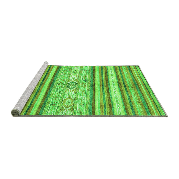 Sideview of Machine Washable Abstract Green Modern Area Rugs, wshabs2388grn