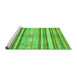 Sideview of Machine Washable Abstract Green Modern Area Rugs, wshabs2388grn