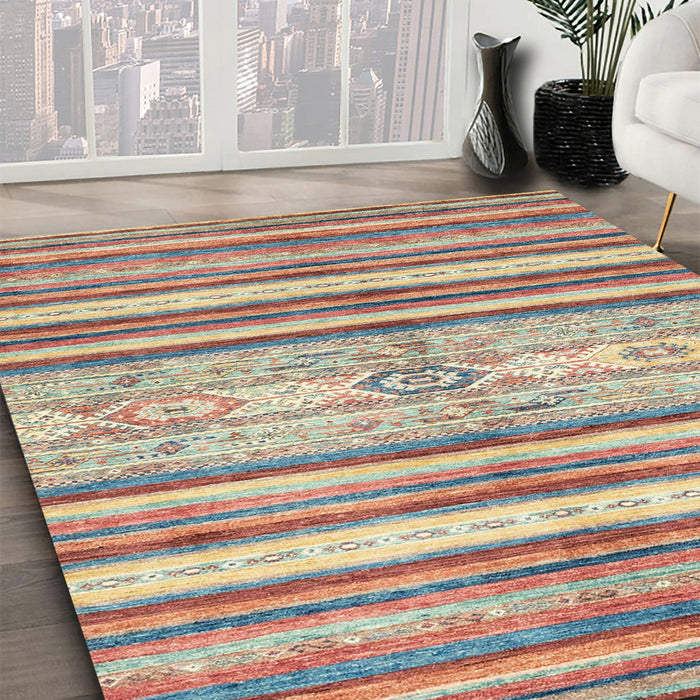 Machine Washable Abstract Rust Pink Rug in a Family Room, wshabs2388