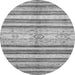 Round Machine Washable Abstract Gray Modern Rug, wshabs2388gry