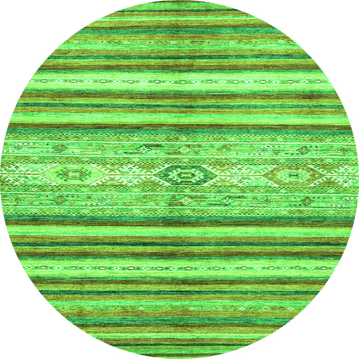 Round Abstract Green Modern Rug, abs2388grn