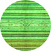 Round Abstract Green Modern Rug, abs2388grn